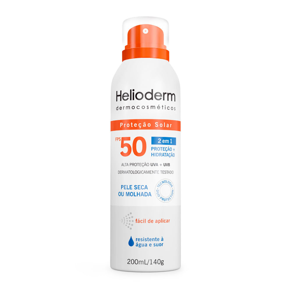 Protetor Solar Spray Helioderm Suncare FPS 50 200ml em Oferta na Shopee