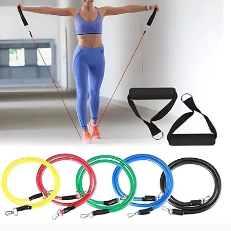 Imagem Kit Fitness 11 Elásticos Extensores para Treino Funcional Completo VOLTMAX