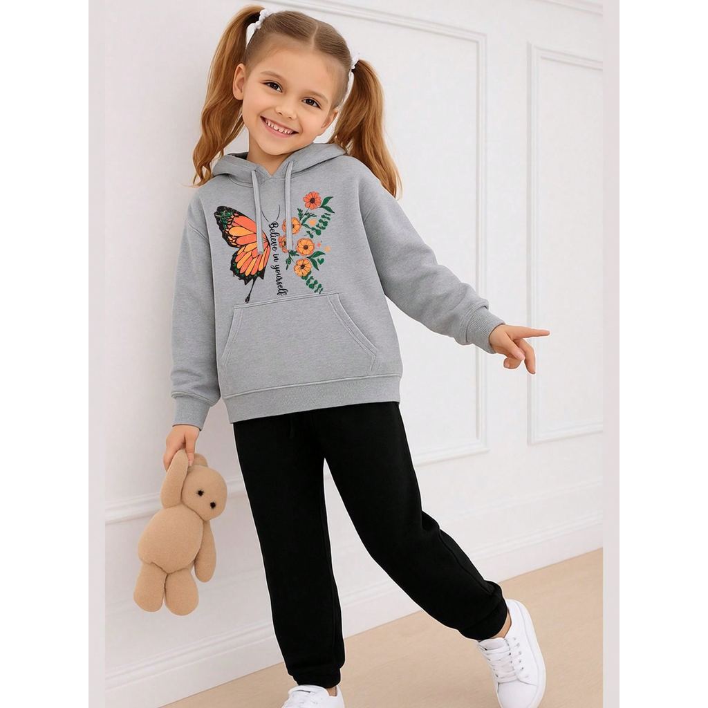 Conjunto Moletom Infantil Premium Blusa de Frio Canguru Com Capuz + Calça e Cordão Ajustavel