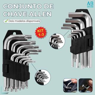Jogo de Chave Allen Torx Pequena Aço Profissional 9 Peças para Parafuso Hexagonal em Oferta na Shopee