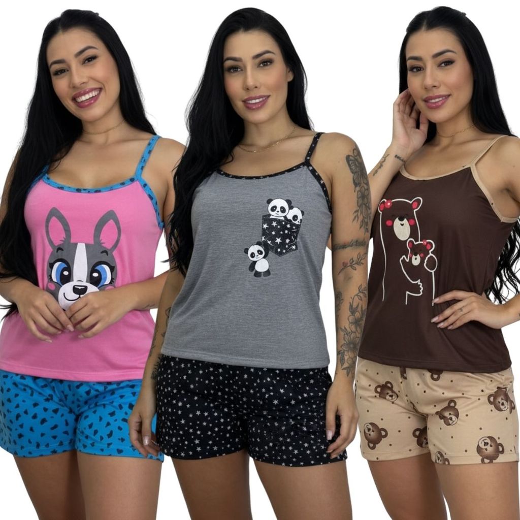 Baby Doll Feminino Alcinha / Baby Doll Feminino / Roupa de Dormir