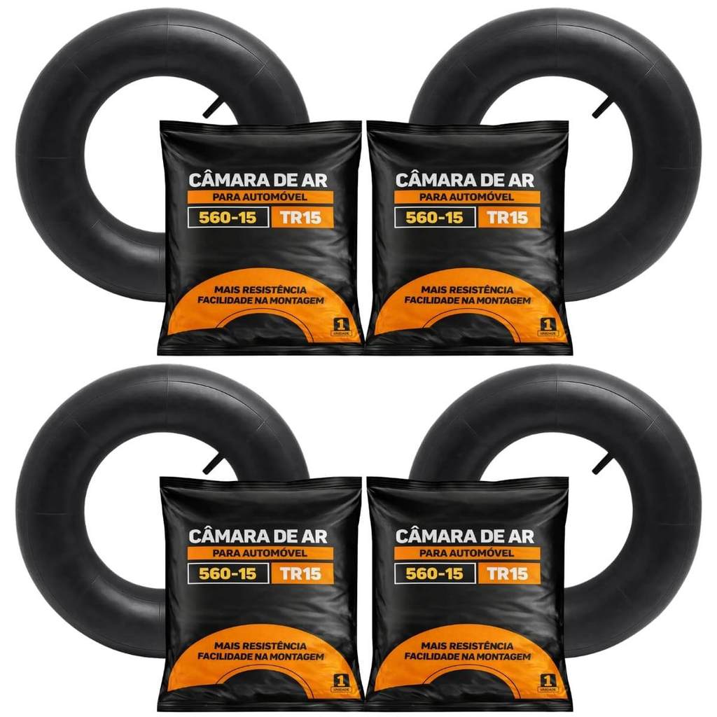 4 CAMARA DE AR COMPATÍVEL VW FUSCA ARO 15/560 RESISTENTE em Oferta na Shopee