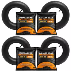Kit 4 Câmaras de Ar Pneu Compatível VW Fusca Aro 15 5.60 Reforçada Resistente com Bico para Roda