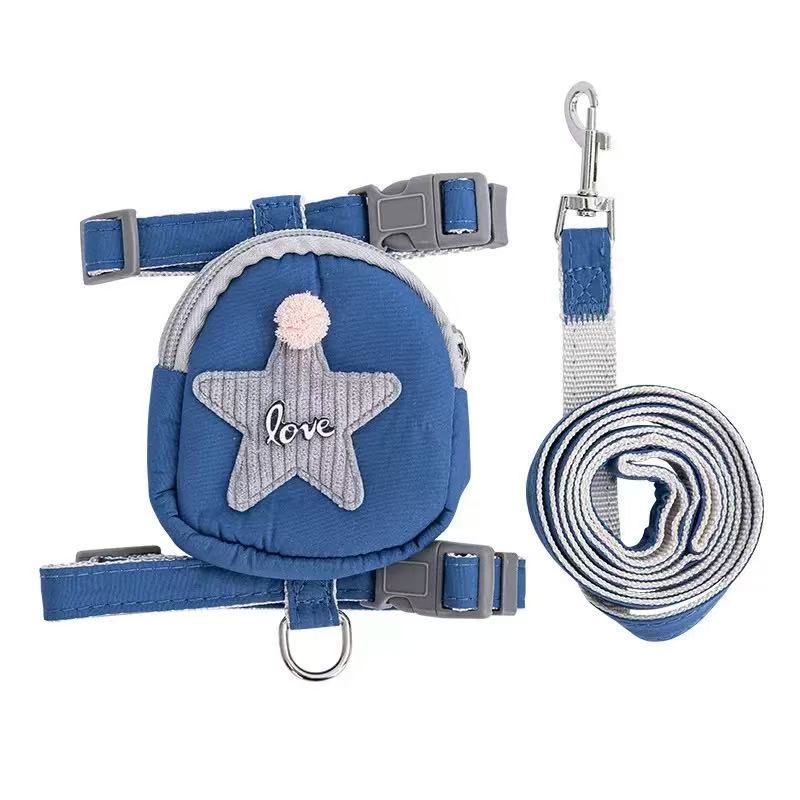 Mochila Pet Para Cachorro Cães Gatos Coleira Peitoral Com Guia Mini Saco De Ombro Bolsa