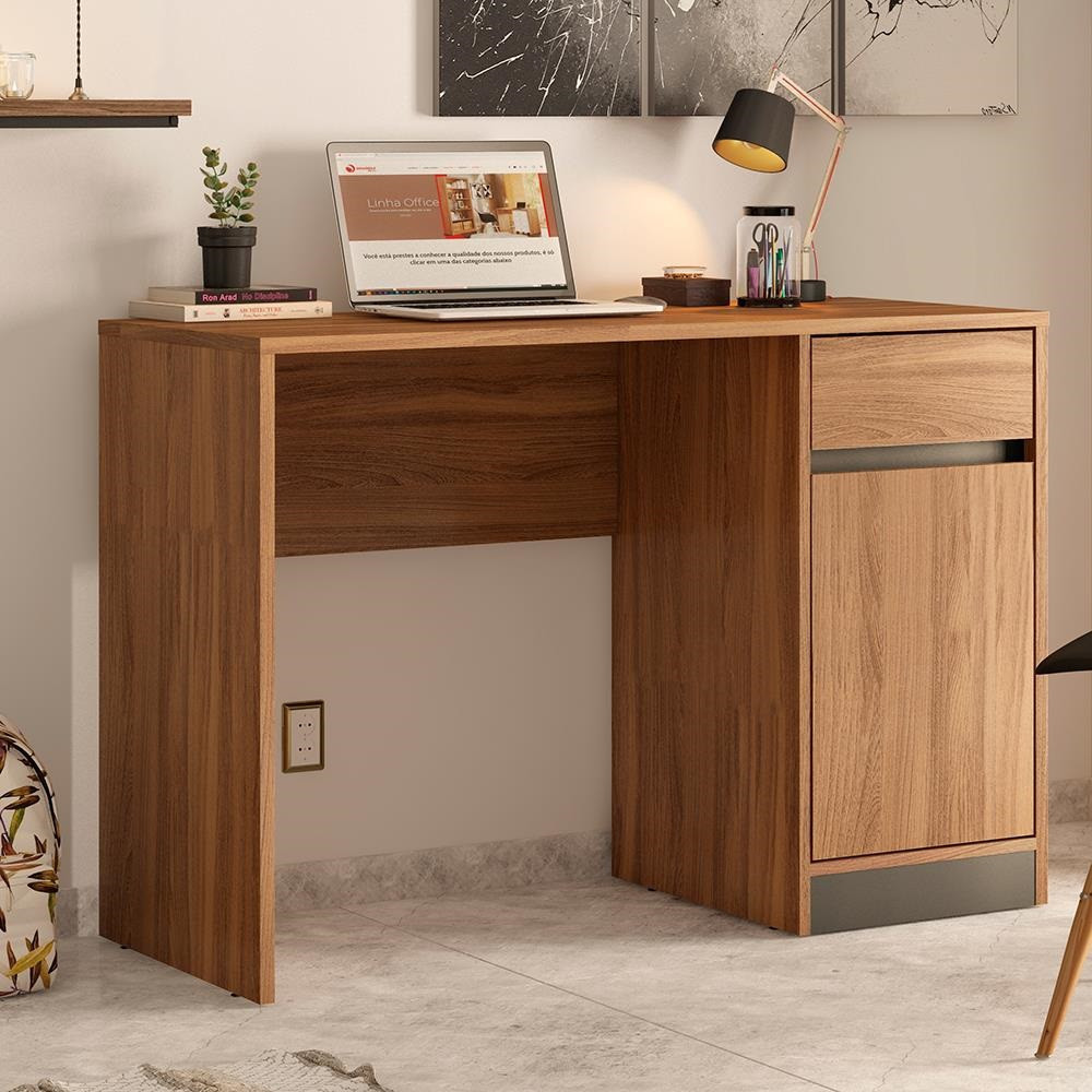 Escrivaninha Office Morada com 1 Porta e 1 Gaveta Demóbile