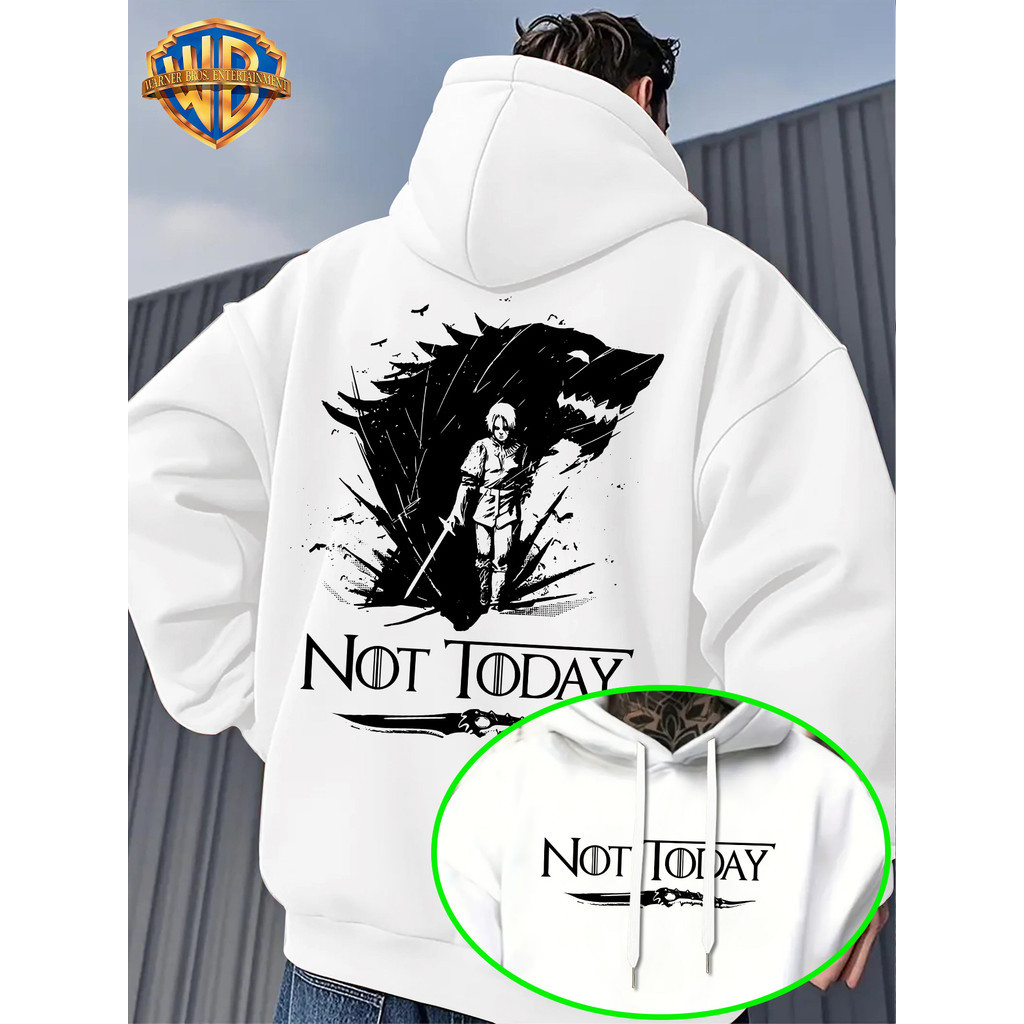 Moletom Com Estampa Do Not Today Inspirada Na Seria Game Of Thrones A Estampa Geralmente Apresenta Um Lobo E Um Homem