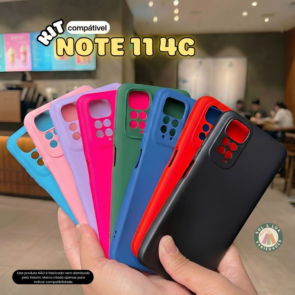 Kit Capa Capinha compatível com Redmi Note 11 4G + Película 3D Cerâmica Privacidade em Oferta na Shopee