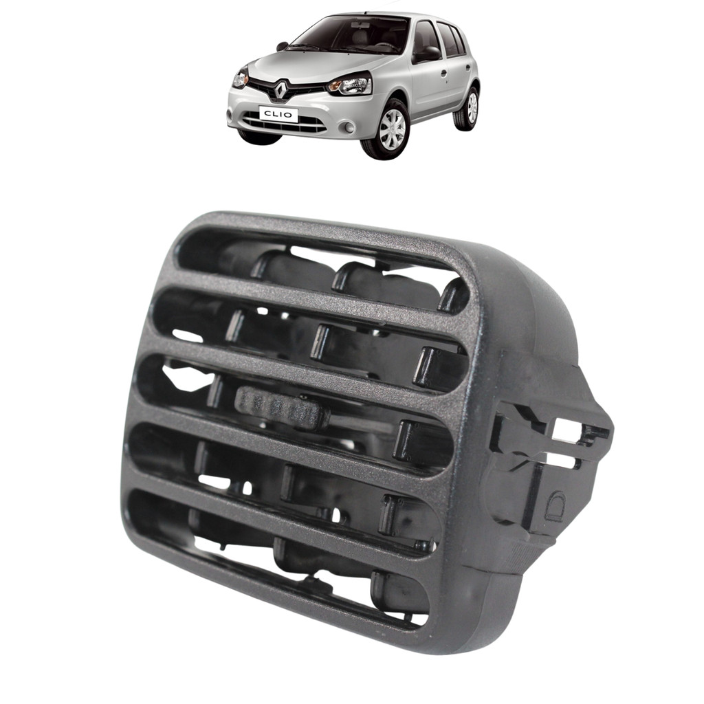 Difusor Ar Central Direito Painel Clio 2000 01 02 03 04 Até 2016 Preto