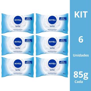 Sabonete Em Barra Nivea Leite 85g Kit com 6 Unidades em Oferta na Shopee