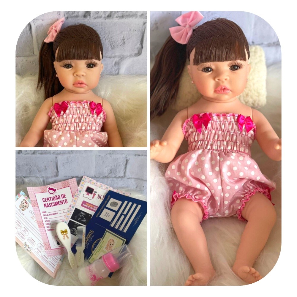 Boneca Bebê Tipo Reborn Barata Pode Tomar Banho 38 cm