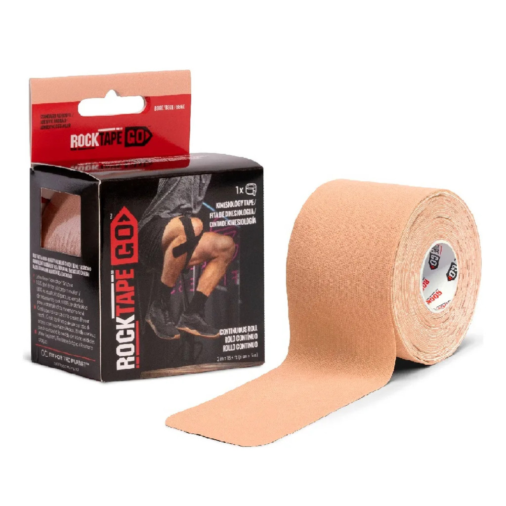Fita Kinesio Tape Bege 5m x 5cm Bandagem Elástica Adesiva Fisioterapia Esportiva Suporte Muscular Resistente à Água
