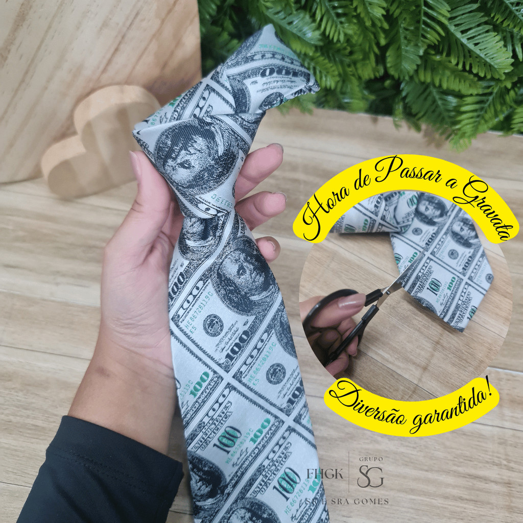 Gravata Dolar Para Passar No Casamento Hora De Cortar Gravata em Oferta na Shopee