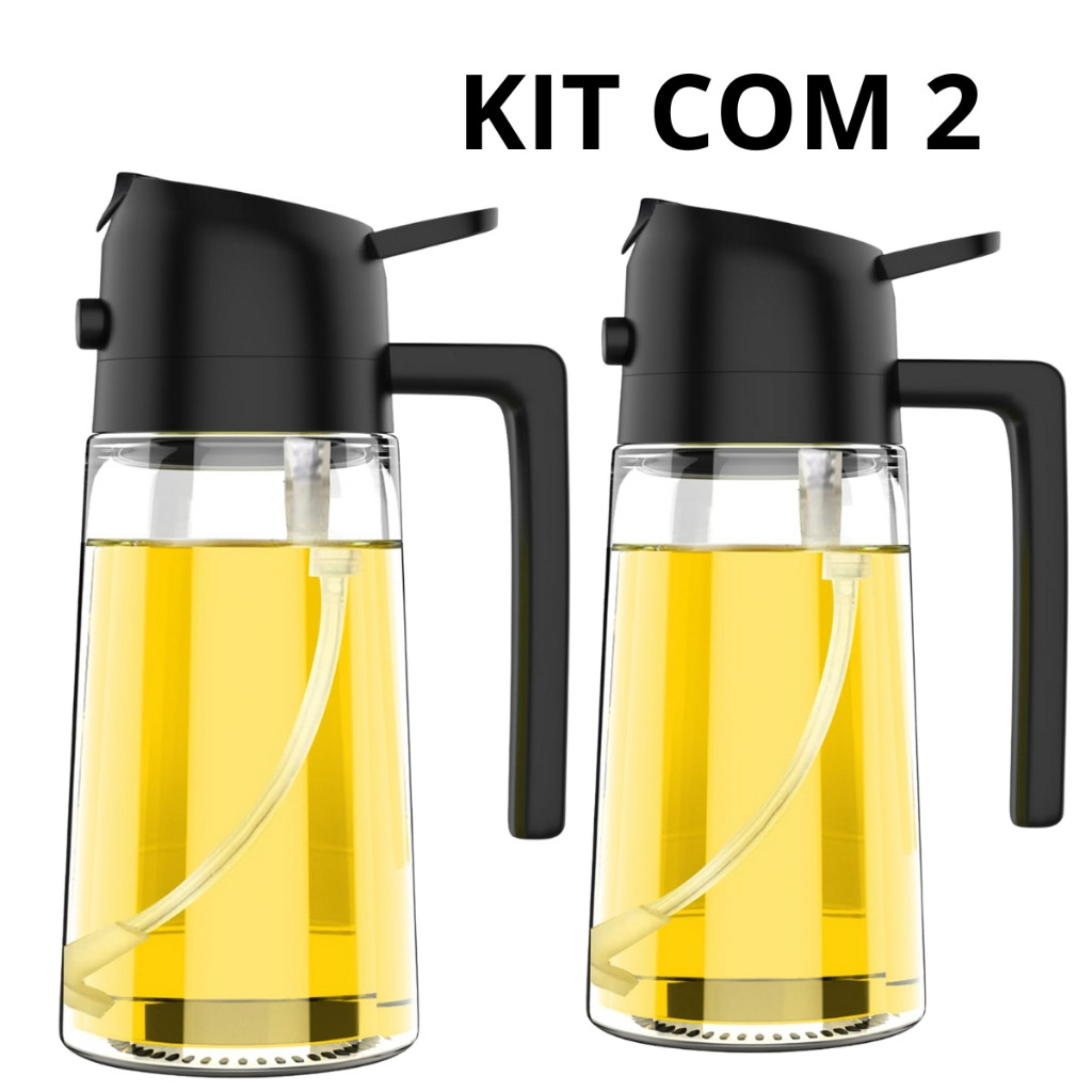 Kit 2 Porta Azeite Vinagre Spray 2 x 1 Borrifador 470 ml Galheteiro em Oferta na Shopee