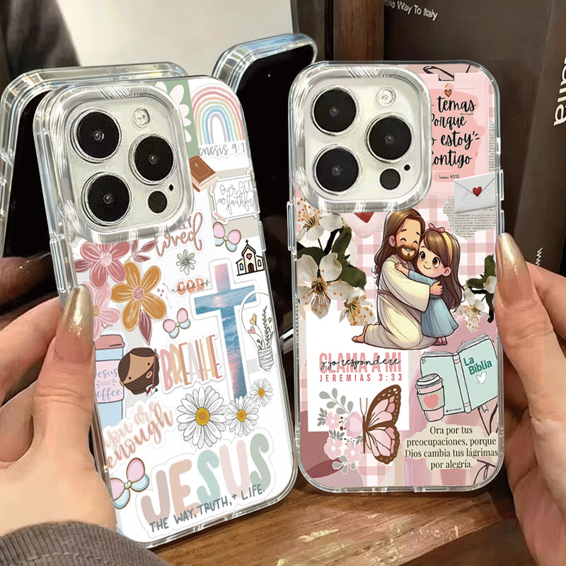 Capinha Para Samsung A03 A05 A12 A15 A20 A23 A32 A34 A35 A50 A52 A55 A71 A72 À Prova de Choque Jesus e a Cruz