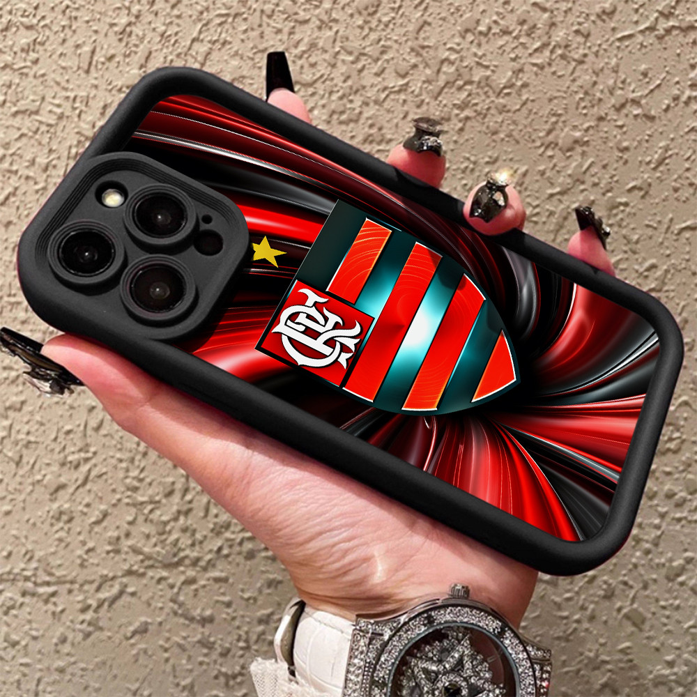 Capa Capinha Para iPhone17 16 15promax plus 12 13 14 11 7+ 8+ XsMax com estampa de escudo do Flamengo H00063