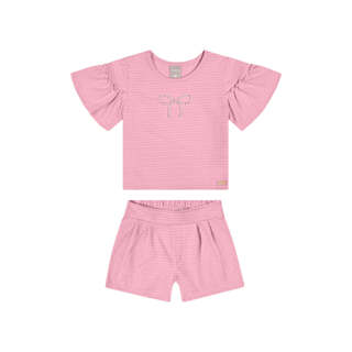 Conjunto Infantil Menina Laço de Pérolas Colorittá Rosa em Oferta na Shopee