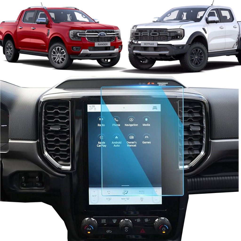 Pelicula de Vidro Protetora de Multimidia Original FORD RANGER RAPTOR 2024 A 2025 + Kit de Instalação