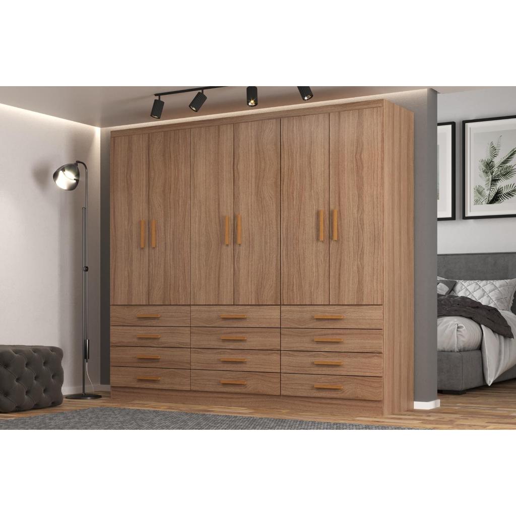 Guarda Roupas New Mônaco 6 Portas e 12 Gavetas em Oferta na Shopee