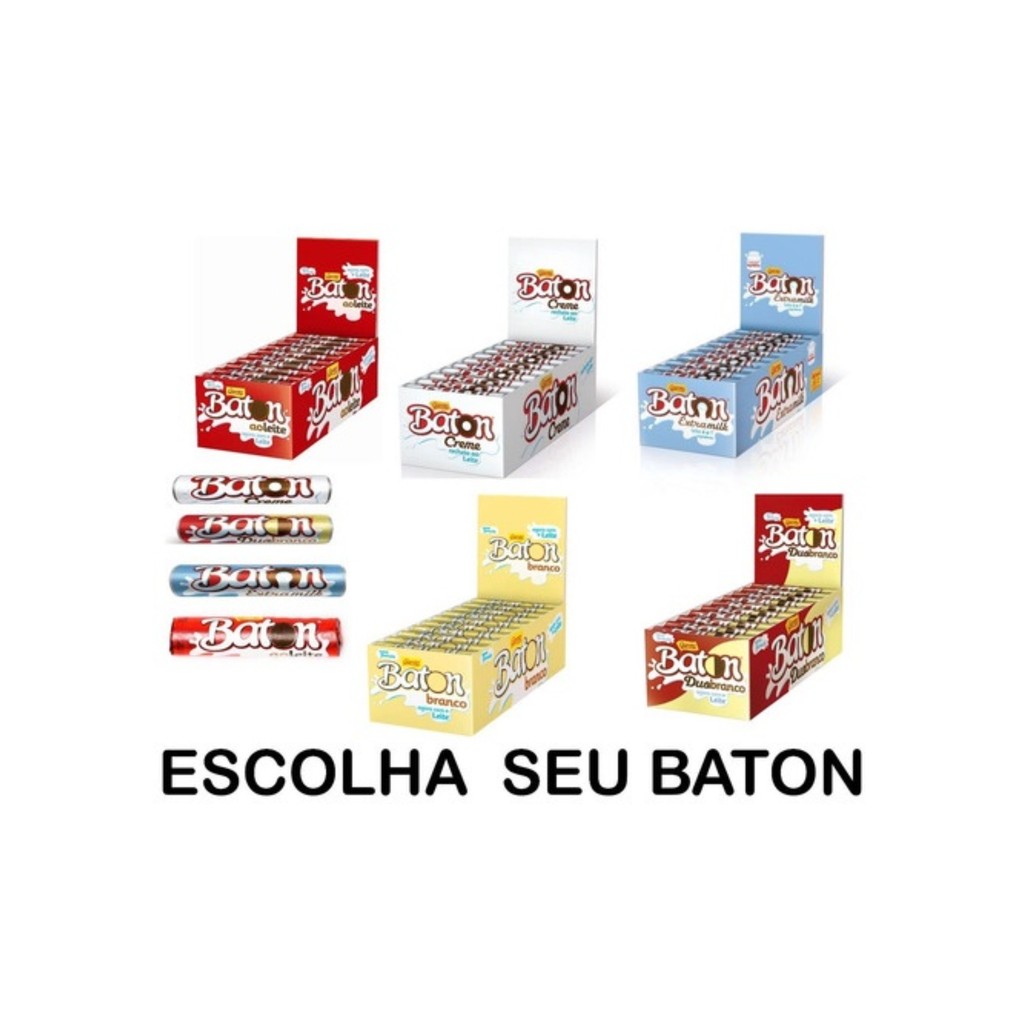 Chocolate Baton Garoto Sabor Ao Leite Branco DUO  C/30un 16gr - Garoto em Oferta na Shopee
