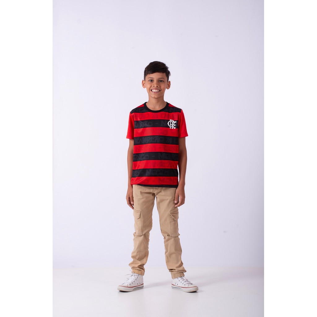 Camisa Flamengo Rubro-Negra Shout Original Futebol Juvenil