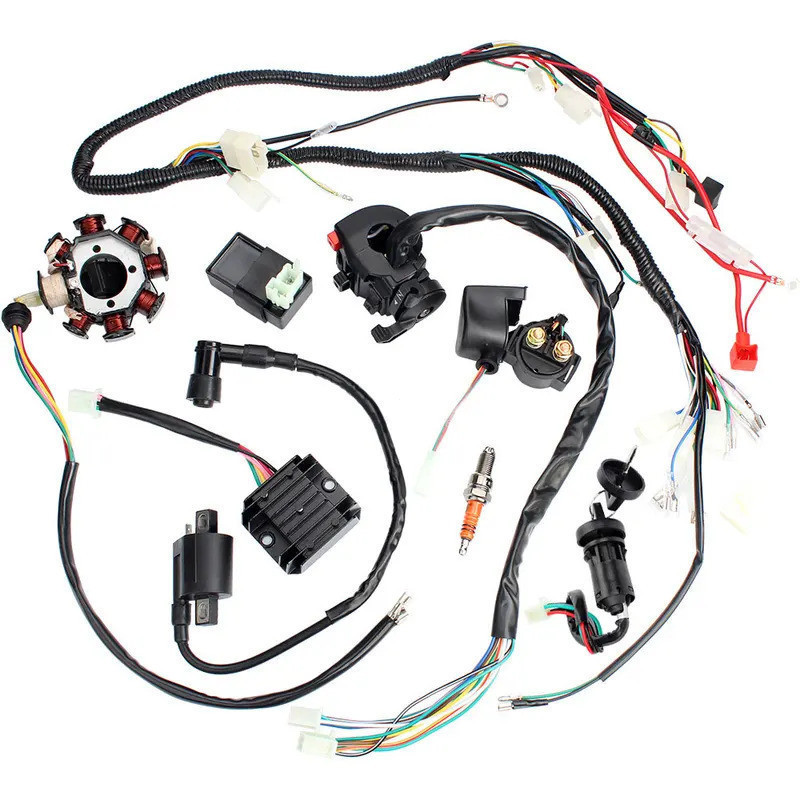 Fiação Elétrica Atualizada do Conjunto de Estator e Chicote CDI para Motores de 150cc, 200cc, 250cc com Comando por Vare