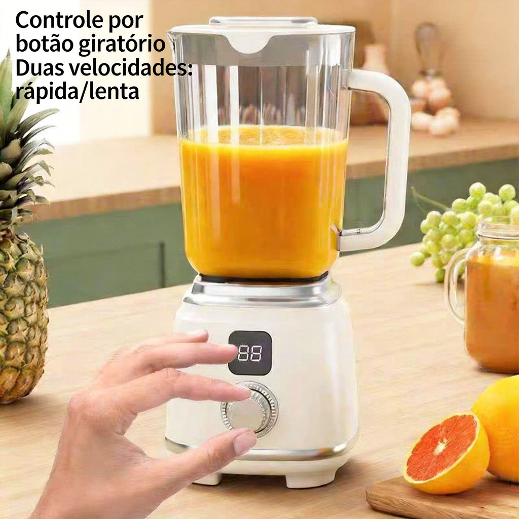 Liquidificador Portátil Sem Fio 600ML 10 Lâminas Bateria 3000mAh 2 Velocidades Limpeza Automática para Sucos