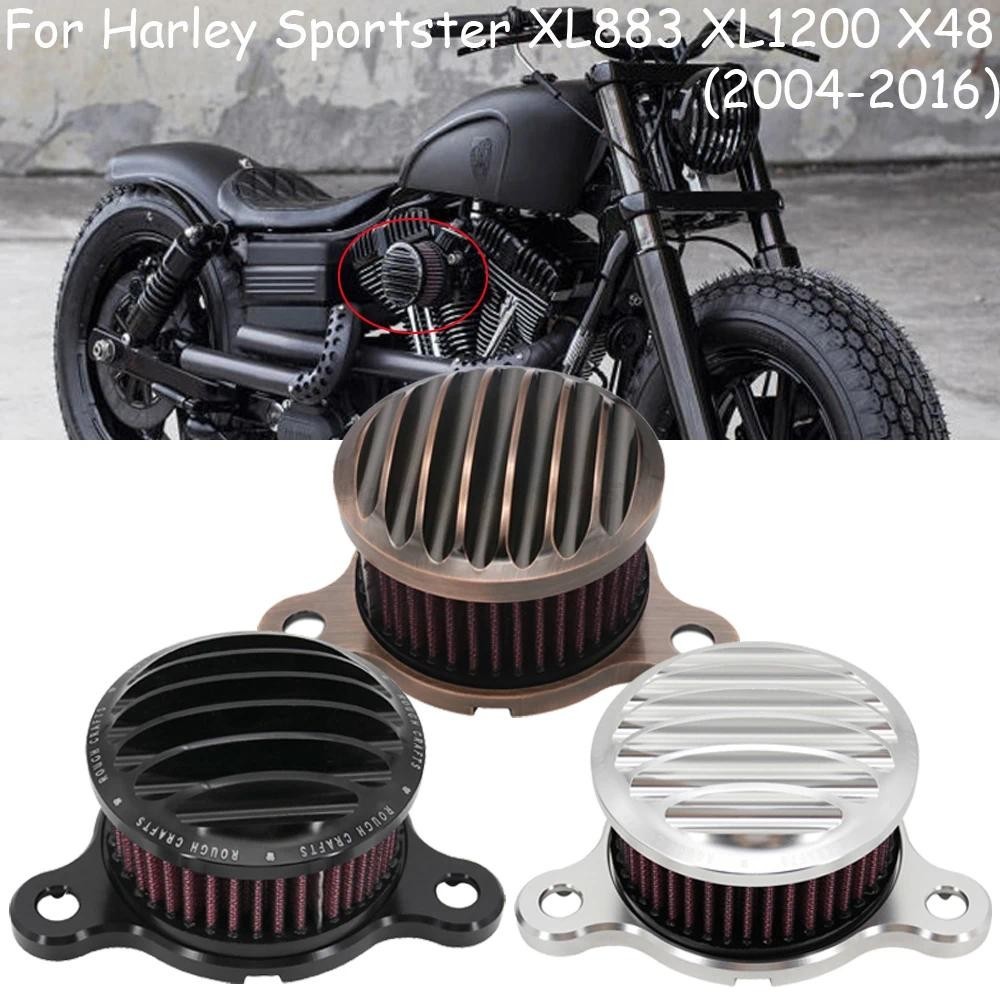 Filtro De Ar Preto Para Motocicleta , Sistema De Limpeza Sportster XL Ferro 883 XL1200 48 72 2004-2014 a air moto