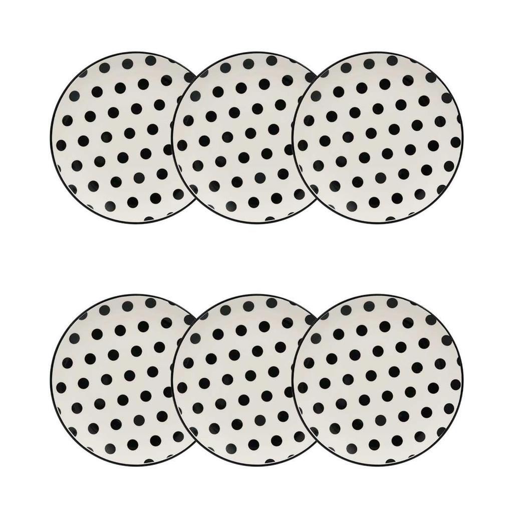 Jogo de 6 Pratos Sobremesa 20 Cm Oxford Stripes And Dots