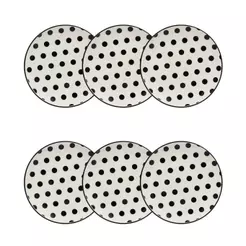 Jogo de 6 Pratos Sobremesa 20 Cm Oxford Stripes And Dots