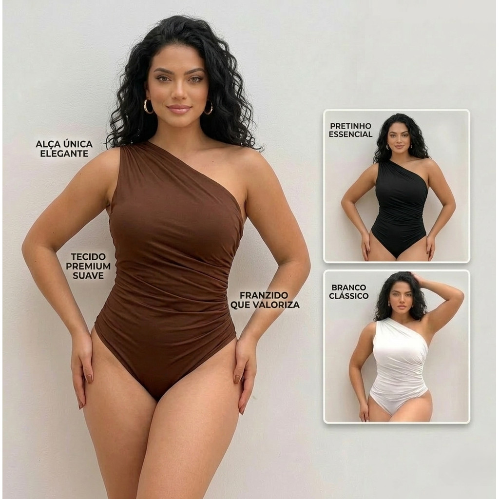 Body feminino manga mula drapeado plissado única suplex romatic toque de poliamida com forro duplo