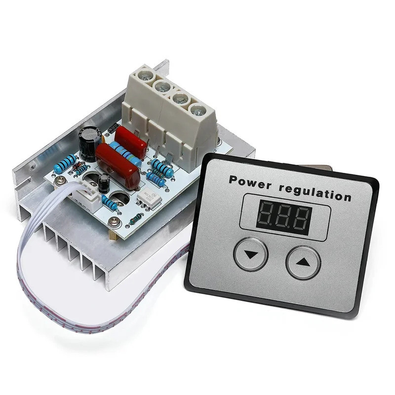 AC 220V 4000W/10000W Controle Digital SCR Regulador De Tensão Eletrônico De Velocidade Dimmer Termostato + Medidores Dig
