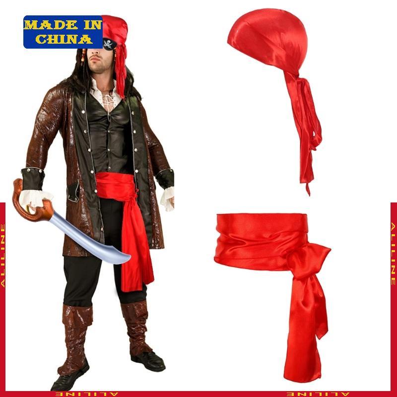 LARP Capitão Pirata Lenço Cabelo Bandana Festa Headwear Faixa Cinto Chapéu