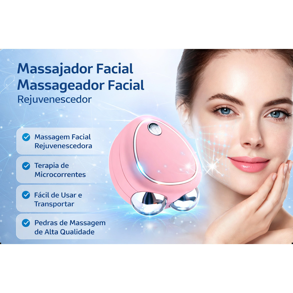 Massageador Facial de Microcorrente em Formato Y Mini para Rosto e Pescoço Lifting