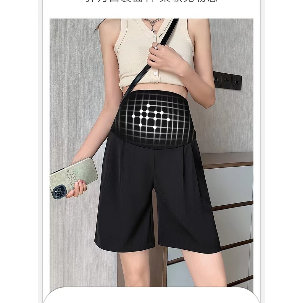 Terno de maternidade Shorts exterior Wear verão estilo fino meados de data cintura alta elevador barriga tamanho grande 