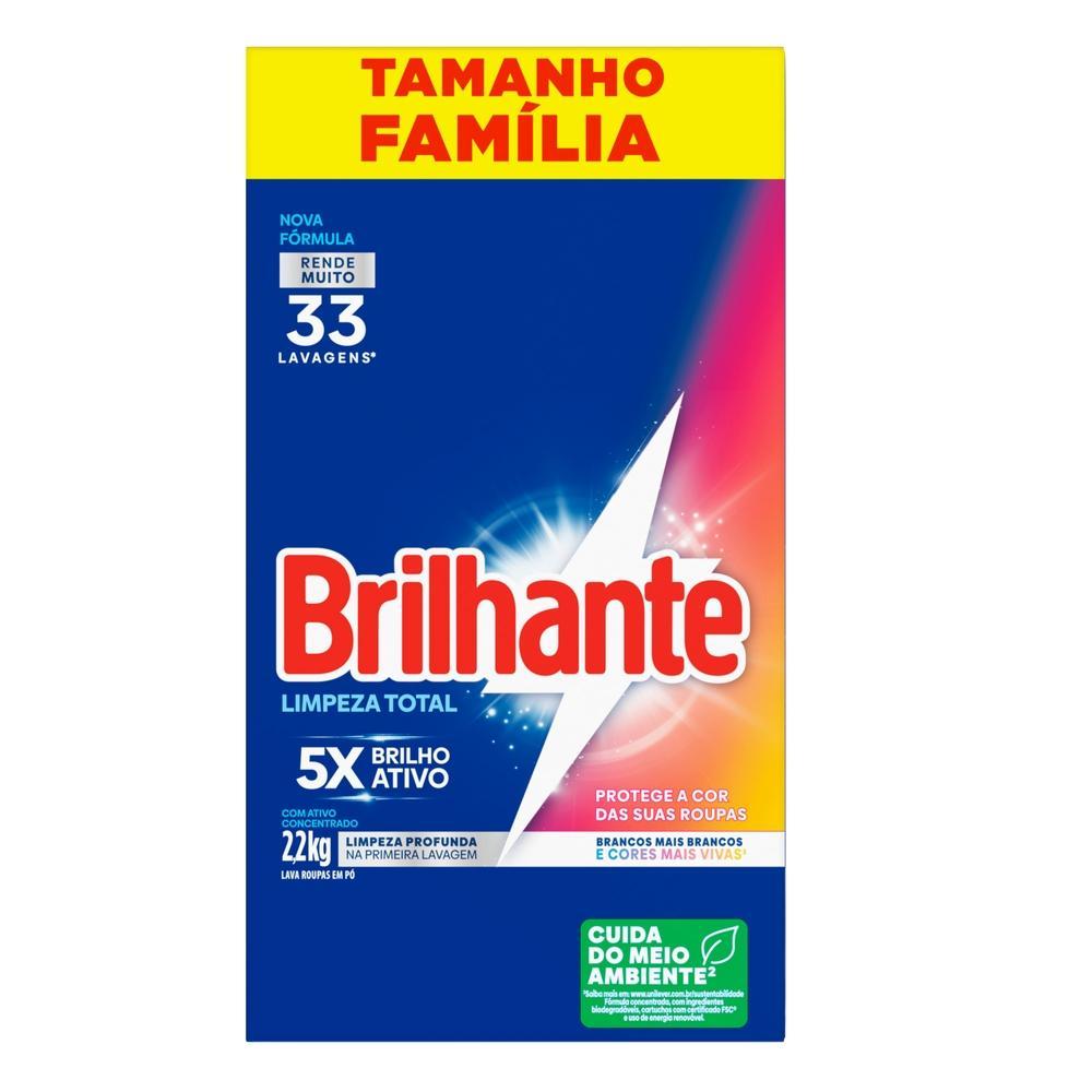 Lava Roupas em Pó Brilhante Roupas Brancas e Coloridas Limpeza Total 2,2kg · foto 2