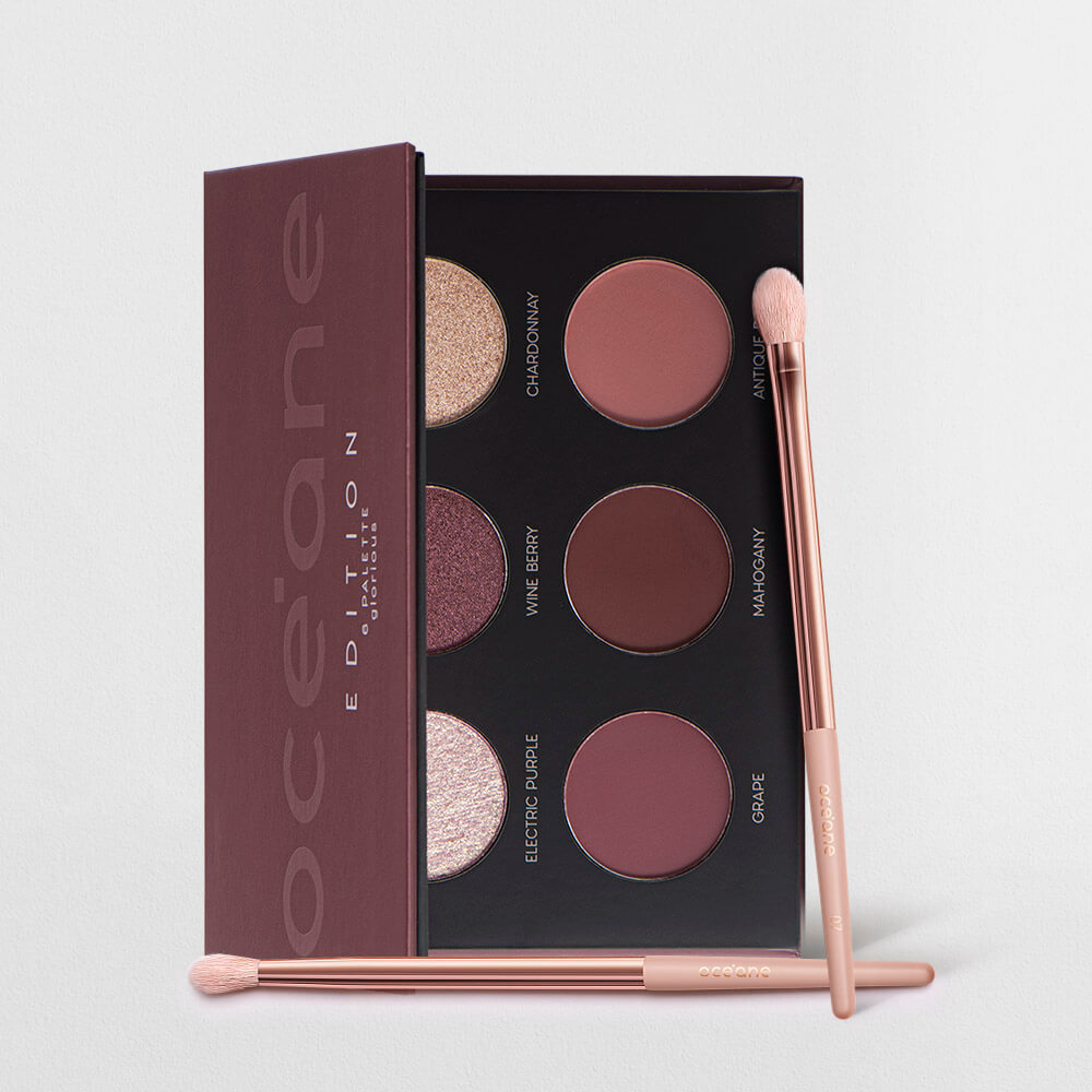 Kit Paleta de Sombras Glorious Océane Edition + Pincéis para Sombra (3 Produtos) em Oferta na Shopee