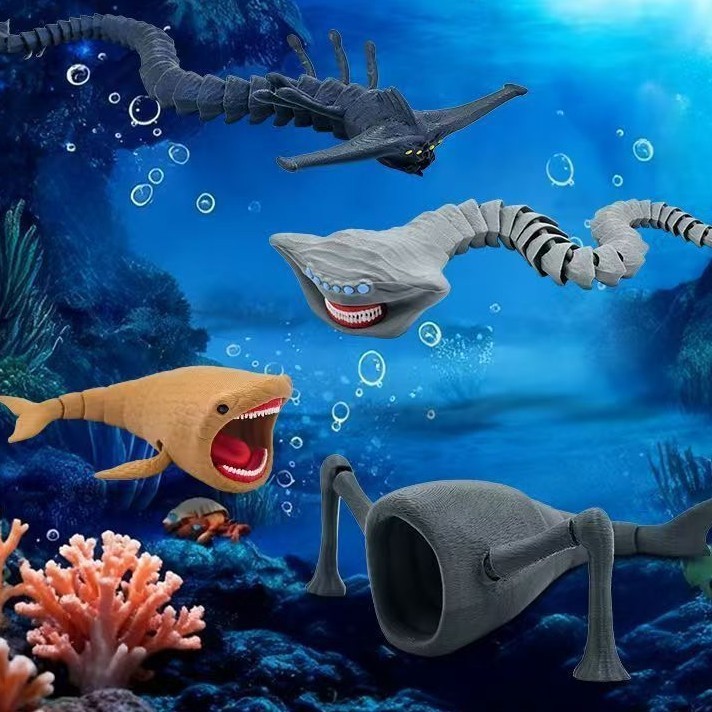 Sea Eater Modelo Impressão 3D Deep Sea Trek Beast Sea Monster Maya Ornamentos de monstro plulívino