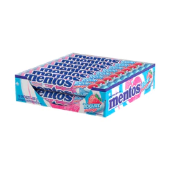 Mentos Morango Iogurte – Stick 37,5g – Display com 16 Unidades