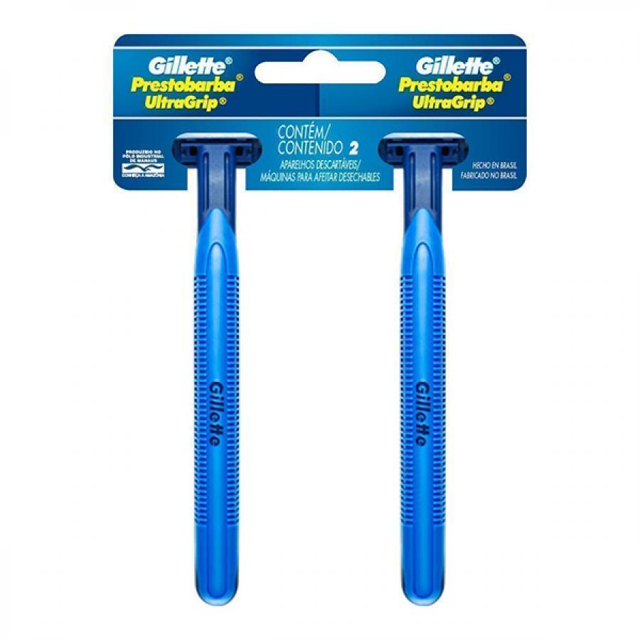 APARELHO GILLETTE PRESTOBARBA ULTRAGRIP COM 2 UNIDADES