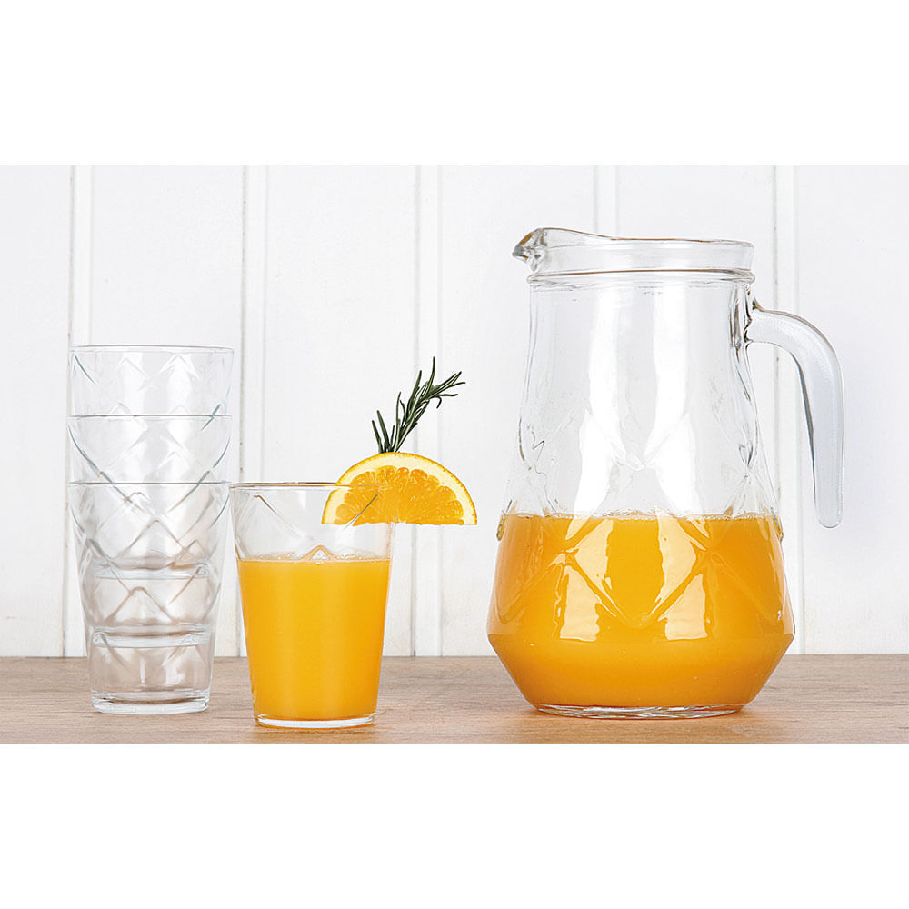 Conjunto Jarra 5 Peças de Vidro Maracatu Nadir Figueiredo em Oferta na Shopee