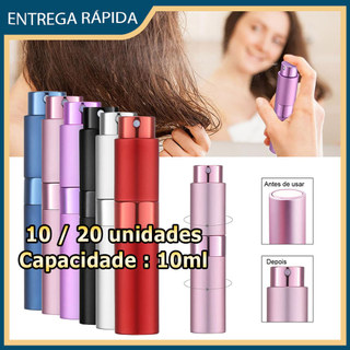10/20x 10ml Frasco spray recarregável para fragrâncias frasco spray com tampa giratória atomizador de perfume portátil