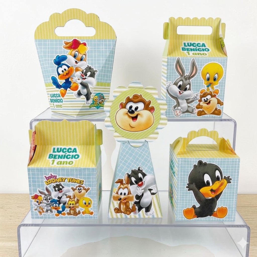Personalizados BABY LOONEY TUNES  (PEGUE E MONTE) - kit festa - lembrancinha - aniversario - caixinhas personalizadas
