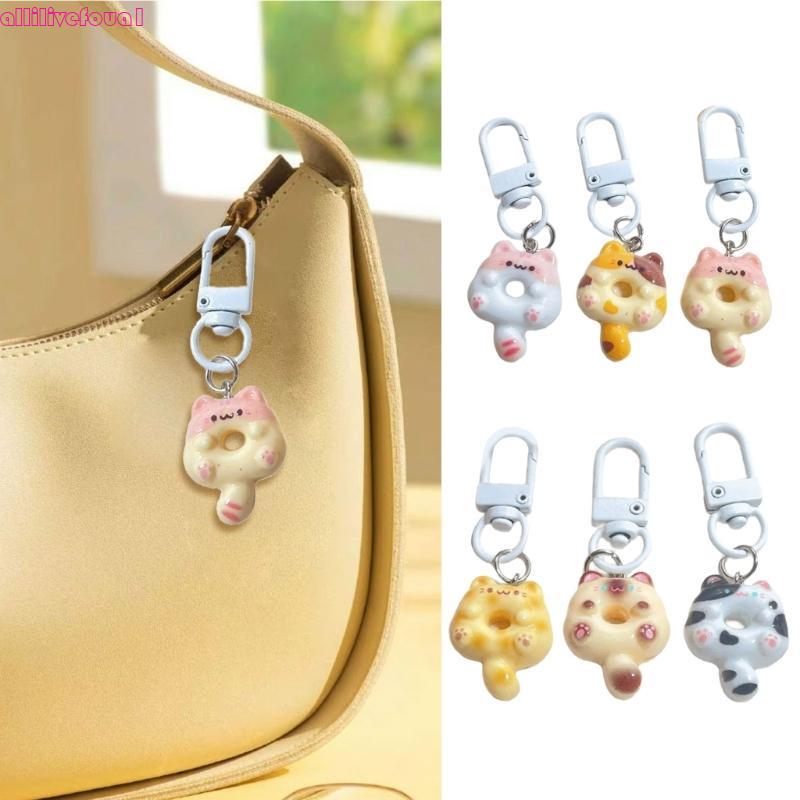 allilivefoua1 Conjunto 6 Gatos Telefone Pingente Cordão Saco Charme Acessório Único Chave Jóias Perfeito Para Decoraç