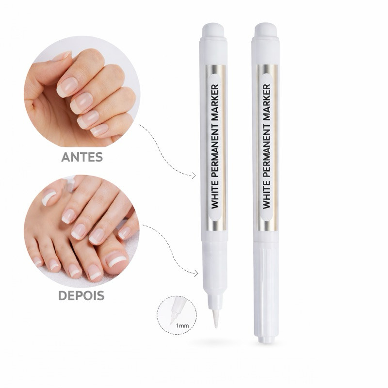 Caneta Francesinha Profissional 1mm – Unhas Perfeitas Traço Fino Não Borra Salão