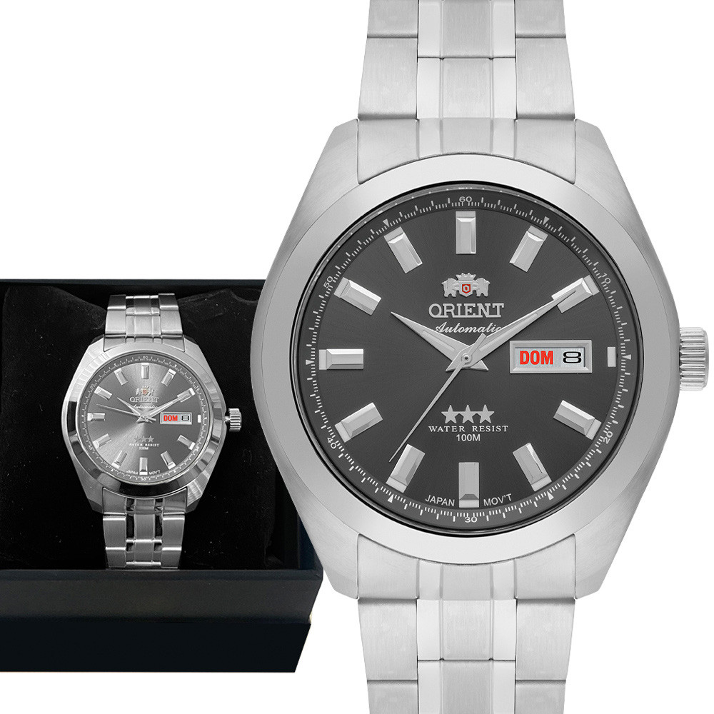 Relógio Masculino Orient Prata Automático Prova D'água Luxo