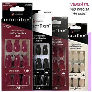 Unhas Postiças Autocolante Bailarina Diversas Cores - Macrilan em Oferta na Shopee