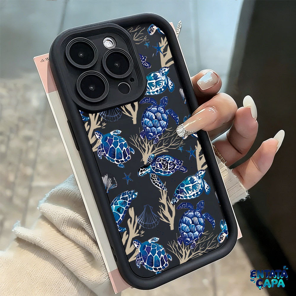 Capa de Anti-Impacto Para Samsung A17 A07 A56 A36 A55 A54 A16 A15 A14 A35 A32 Capinha de Tartaruga tropical Capas