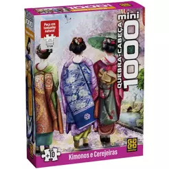 Mini Quebra-cabeça 1000 peças Kimonos e Cerejeiras
