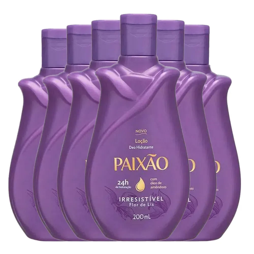 kit Loção Hidratante Paixão Irresistível Flor De Lís 200ml - 6 Unidades