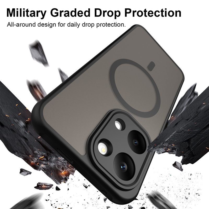 Para Xiaomi POCO X8 Pro Max / X8 Pro Caso ELVEV Semi-Transparente Fosco PC + TPU Anti-Impressão Digital Capa Tran